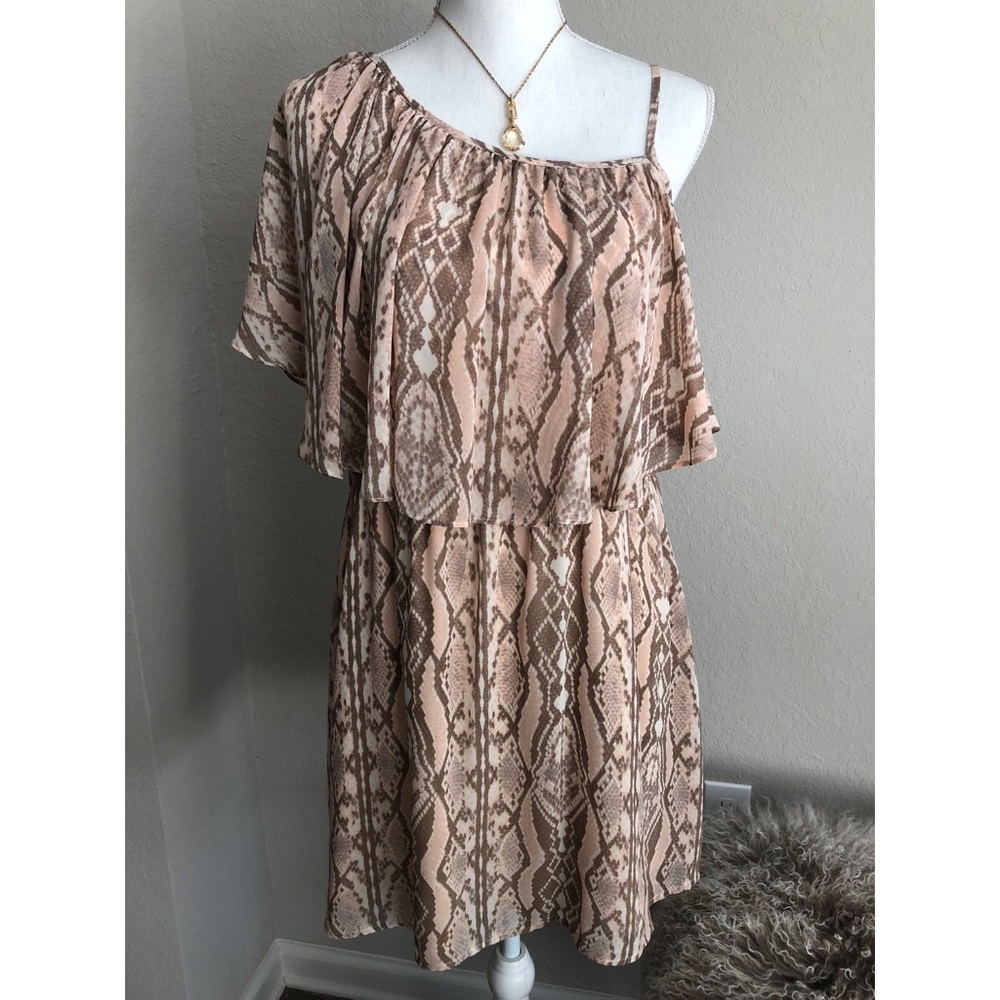 Gianni Bini One Shoulder Flutter Dress